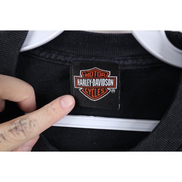 Vintage Y2K Harley Davidson Mens Large Faded Spell Out Bahamas T-Shirt Black - Picture 9 of 15